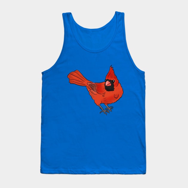 Cute cardinal bird Tank Top by doodletokki